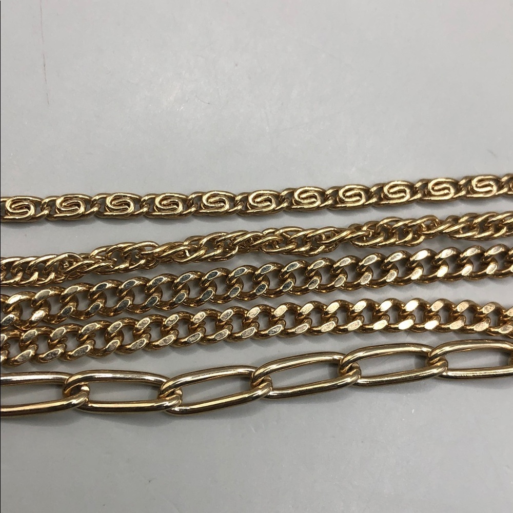 Vintage Citation Multi Layer Gold Tone Chain Necklace Locket Pendant Dressy Look - Picture 5 of 9